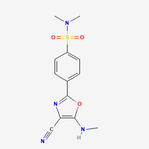 molecular formula C13H14N4O3S B2973310 4-(4-cyano-5-(methylamino)oxazol-2-yl)-N,N-dimethylbenzenesulfonamide CAS No. 941240-11-5