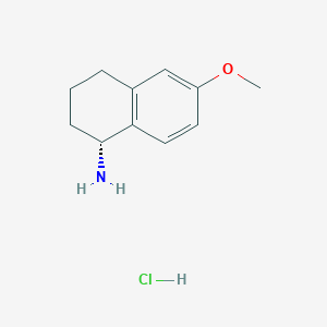 molecular formula C11H16ClNO B2973316 (r)-6-Methoxy-1,2,3,4-tetrahydronaphthalen-1-amine hydrochloride CAS No. 911372-77-5