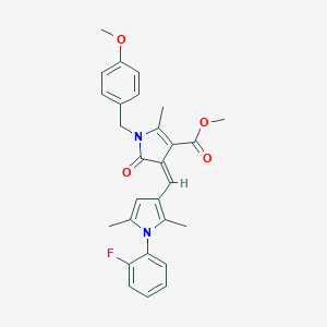 molecular formula C28H27FN2O4 B297332 methyl 4-{[1-(2-fluorophenyl)-2,5-dimethyl-1H-pyrrol-3-yl]methylene}-1-(4-methoxybenzyl)-2-methyl-5-oxo-4,5-dihydro-1H-pyrrole-3-carboxylate 