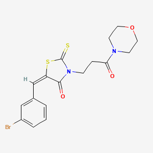molecular formula C17H17BrN2O3S2 B2973325 (E)-5-(3-bromobenzylidene)-3-(3-morpholino-3-oxopropyl)-2-thioxothiazolidin-4-one CAS No. 461680-05-7
