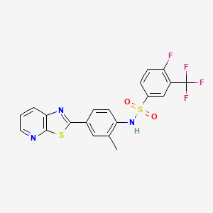 molecular formula C20H13F4N3O2S2 B2973328 4-fluoro-N-(2-methyl-4-(thiazolo[5,4-b]pyridin-2-yl)phenyl)-3-(trifluoromethyl)benzenesulfonamide CAS No. 919736-05-3