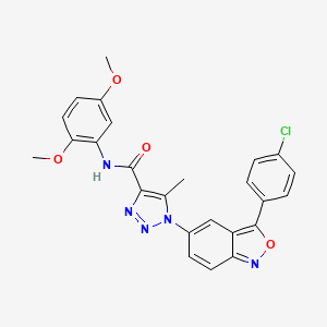 molecular formula C25H20ClN5O4 B2973331 1-(3-(4-chlorophenyl)benzo[c]isoxazol-5-yl)-N-(2,5-dimethoxyphenyl)-5-methyl-1H-1,2,3-triazole-4-carboxamide CAS No. 951897-46-4