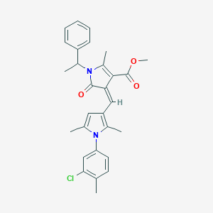 molecular formula C29H29ClN2O3 B297334 methyl 4-{[1-(3-chloro-4-methylphenyl)-2,5-dimethyl-1H-pyrrol-3-yl]methylene}-2-methyl-5-oxo-1-(1-phenylethyl)-4,5-dihydro-1H-pyrrole-3-carboxylate 