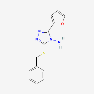 molecular formula C13H12N4OS B2973342 3-Benzylsulfanyl-5-(furan-2-yl)-1,2,4-triazol-4-amine CAS No. 332943-04-1
