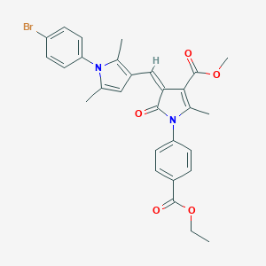 molecular formula C29H27BrN2O5 B297336 methyl (4Z)-4-{[1-(4-bromophenyl)-2,5-dimethyl-1H-pyrrol-3-yl]methylidene}-1-[4-(ethoxycarbonyl)phenyl]-2-methyl-5-oxo-4,5-dihydro-1H-pyrrole-3-carboxylate 