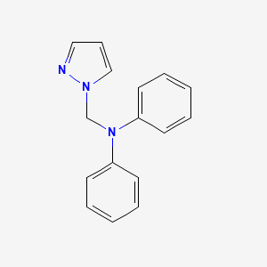 molecular formula C16H15N3 B2973360 N-Phenyl-N-(1H-pyrazol-1-ylmethyl)aniline CAS No. 301171-02-8