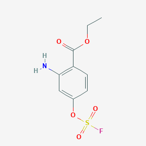 molecular formula C9H10FNO5S B2973364 Ethyl 2-amino-4-fluorosulfonyloxybenzoate CAS No. 2411277-75-1