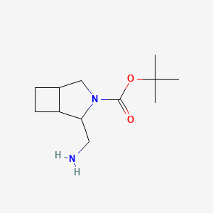 molecular formula C12H22N2O2 B2973368 叔丁基 2-(氨基甲基)-3-氮杂螺[3.2.0]庚烷-3-甲酸酯 CAS No. 1780552-43-3