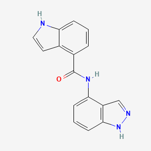 molecular formula C16H12N4O B2973380 N-(1H-indazol-4-yl)-1H-indole-4-carboxamide CAS No. 1184384-74-4