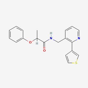 molecular formula C19H18N2O2S B2973386 2-苯氧基-N-((2-(噻吩-3-基)吡啶-3-基)甲基)丙酰胺 CAS No. 2034441-85-3
