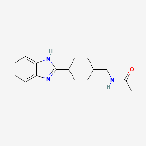 molecular formula C16H21N3O B2973425 N-((4-(1H-benzo[d]imidazol-2-yl)cyclohexyl)methyl)acetamide CAS No. 1235266-81-5