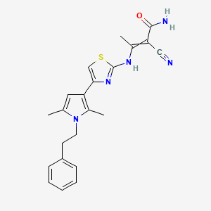 2-cyano-3-({4-[2,5-dimethyl-1-(2-phenylethyl)-1H-pyrrol-3-yl]-1,3-thiazol-2-yl}amino)but-2-enamide
