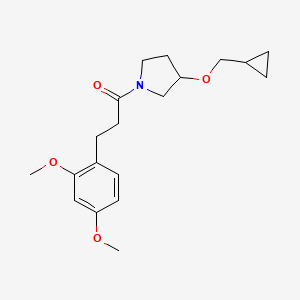 1-(3-(Cyclopropylmethoxy)pyrrolidin-1-yl)-3-(2,4-dimethoxyphenyl)propan-1-one