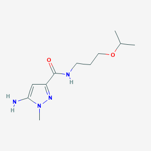 molecular formula C11H20N4O2 B2973450 5-amino-N-(3-isopropoxypropyl)-1-methyl-1H-pyrazole-3-carboxamide CAS No. 1856081-89-4