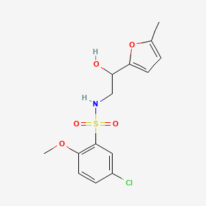 molecular formula C14H16ClNO5S B2973455 5-chloro-N-(2-hydroxy-2-(5-methylfuran-2-yl)ethyl)-2-methoxybenzenesulfonamide CAS No. 1226437-73-5