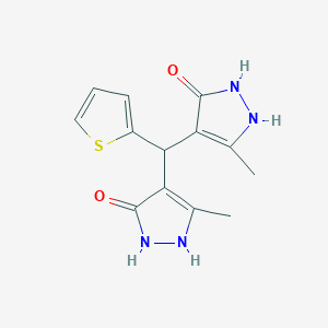 molecular formula C13H14N4O2S B297347 4,4'-(2-Thienylmethylene)bis(3-methyl-1H-pyrazole-5-ol) 