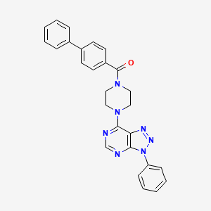 [1,1'-biphenyl]-4-yl(4-(3-phenyl-3H-[1,2,3]triazolo[4,5-d]pyrimidin-7-yl)piperazin-1-yl)methanone