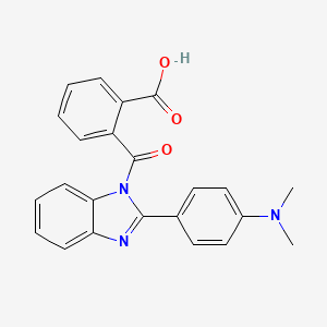molecular formula C23H19N3O3 B2973473 2-(2-(4-(dimethylamino)phenyl)-1H-benzo[d]imidazole-1-carbonyl)benzoic acid CAS No. 383892-65-7