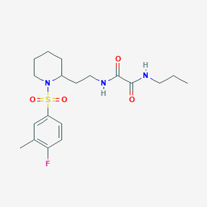 molecular formula C19H28FN3O4S B2973475 N1-(2-(1-((4-fluoro-3-methylphenyl)sulfonyl)piperidin-2-yl)ethyl)-N2-propyloxalamide CAS No. 898426-17-0