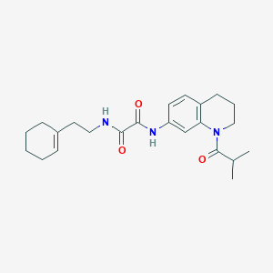 molecular formula C23H31N3O3 B2973478 N-[2-(cyclohexen-1-yl)ethyl]-N'-[1-(2-methylpropanoyl)-3,4-dihydro-2H-quinolin-7-yl]oxamide CAS No. 941983-51-3