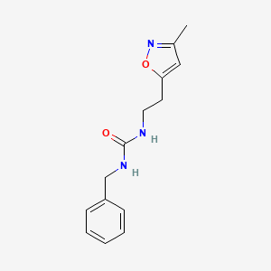 molecular formula C14H17N3O2 B2973479 1-Benzyl-3-(2-(3-methylisoxazol-5-yl)ethyl)urea CAS No. 1396889-21-6