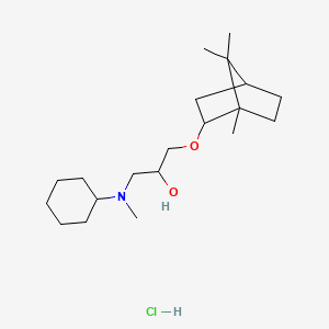 molecular formula C20H38ClNO2 B2973481 1-(cyclohexyl(methyl)amino)-3-(((1S,4R)-1,7,7-trimethylbicyclo[2.2.1]heptan-2-yl)oxy)propan-2-ol hydrochloride CAS No. 1217812-25-3
