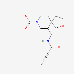 molecular formula C18H28N2O4 B2973491 Tert-butyl 6-[(but-2-ynoylamino)methyl]-2-oxa-8-azaspiro[4.5]decane-8-carboxylate CAS No. 2411256-37-4