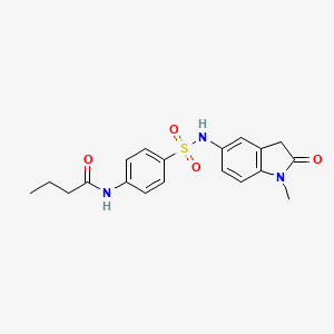 N-(4-(N-(1-methyl-2-oxoindolin-5-yl)sulfamoyl)phenyl)butyramide