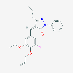 molecular formula C24H25IN2O3 B297350 4-[4-(allyloxy)-3-ethoxy-5-iodobenzylidene]-2-phenyl-5-propyl-2,4-dihydro-3H-pyrazol-3-one 