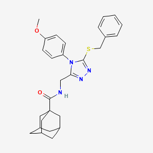 molecular formula C28H32N4O2S B2973506 N-[[5-benzylsulfanyl-4-(4-methoxyphenyl)-1,2,4-triazol-3-yl]methyl]adamantane-1-carboxamide CAS No. 477299-76-6