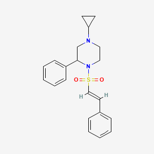 molecular formula C21H24N2O2S B2973510 (E)-4-cyclopropyl-2-phenyl-1-(styrylsulfonyl)piperazine CAS No. 1421587-01-0