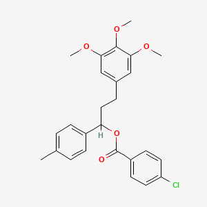 1-(4-Methylphenyl)-3-(3,4,5-trimethoxyphenyl)propyl 4-chlorobenzenecarboxylate