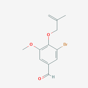 molecular formula C12H13BrO3 B2973525 3-溴-5-甲氧基-4-[(2-甲基丙烯基)氧基]-苯甲醛 CAS No. 385379-16-8