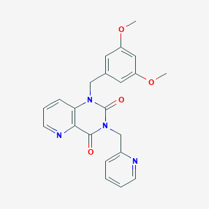 molecular formula C22H20N4O4 B2973533 1-(3,5-dimethoxybenzyl)-3-(pyridin-2-ylmethyl)pyrido[3,2-d]pyrimidine-2,4(1H,3H)-dione CAS No. 941908-00-5