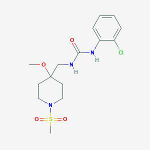 molecular formula C15H22ClN3O4S B2973551 1-(2-Chlorophenyl)-3-[(1-methanesulfonyl-4-methoxypiperidin-4-yl)methyl]urea CAS No. 2415521-37-6