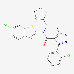 N-(6-chlorobenzo[d]thiazol-2-yl)-3-(2-chlorophenyl)-5-methyl-N-((tetrahydrofuran-2-yl)methyl)isoxazole-4-carboxamide