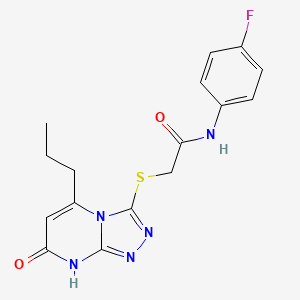 N-(4-fluorophenyl)-2-((7-oxo-5-propyl-7,8-dihydro-[1,2,4]triazolo[4,3-a]pyrimidin-3-yl)thio)acetamide