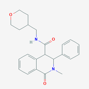 molecular formula C23H26N2O3 B2973555 2-methyl-1-oxo-3-phenyl-N-((tetrahydro-2H-pyran-4-yl)methyl)-1,2,3,4-tetrahydroisoquinoline-4-carboxamide CAS No. 2309774-40-9