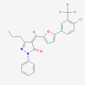 molecular formula C24H18ClF3N2O2 B297356 4-({5-[4-chloro-3-(trifluoromethyl)phenyl]-2-furyl}methylene)-2-phenyl-5-propyl-2,4-dihydro-3H-pyrazol-3-one 