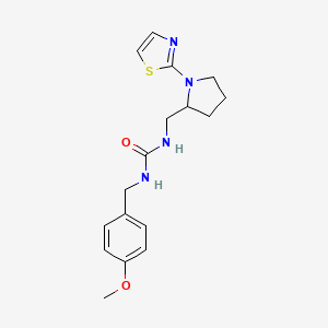 molecular formula C17H22N4O2S B2973560 1-(4-甲氧基苄基)-3-((1-(噻唑-2-基)吡咯啉-2-基)甲基)脲 CAS No. 1795492-86-2