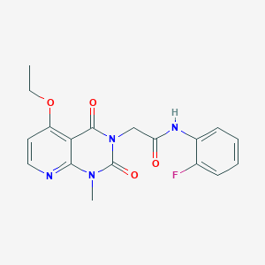 molecular formula C18H17FN4O4 B2973562 2-(5-ethoxy-1-methyl-2,4-dioxo-1,2-dihydropyrido[2,3-d]pyrimidin-3(4H)-yl)-N-(2-fluorophenyl)acetamide CAS No. 941898-39-1