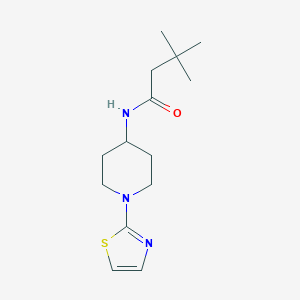 molecular formula C14H23N3OS B2973574 3,3-二甲基-N-(1-(噻唑-2-基)哌啶-4-基)丁酰胺 CAS No. 1448129-18-7