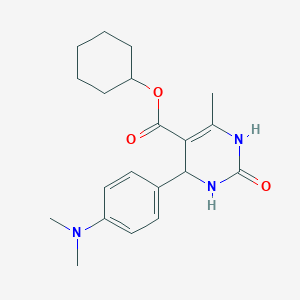 molecular formula C20H27N3O3 B2973578 Cyclohexyl 4-(4-(dimethylamino)phenyl)-6-methyl-2-oxo-1,2,3,4-tetrahydropyrimidine-5-carboxylate CAS No. 313233-51-1