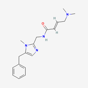 molecular formula C18H24N4O B2973582 (E)-N-[(5-Benzyl-1-methylimidazol-2-yl)methyl]-4-(dimethylamino)but-2-enamide CAS No. 2411332-28-8