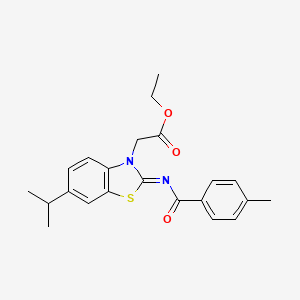 (Z)-ethyl 2-(6-isopropyl-2-((4-methylbenzoyl)imino)benzo[d]thiazol-3(2H)-yl)acetate