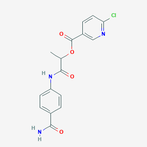 [1-(4-Carbamoylanilino)-1-oxopropan-2-yl] 6-chloropyridine-3-carboxylate