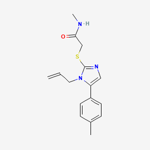 molecular formula C16H19N3OS B2973596 2-((1-allyl-5-(p-tolyl)-1H-imidazol-2-yl)thio)-N-methylacetamide CAS No. 1206988-11-5