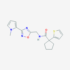 N-((3-(1-methyl-1H-pyrrol-2-yl)-1,2,4-oxadiazol-5-yl)methyl)-1-(thiophen-2-yl)cyclopentanecarboxamide