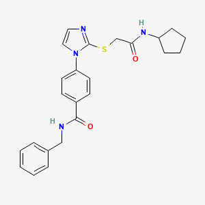 N-benzyl-4-(2-((2-(cyclopentylamino)-2-oxoethyl)thio)-1H-imidazol-1-yl)benzamide