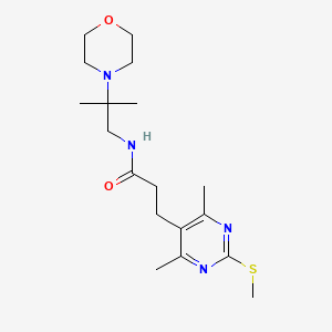 molecular formula C18H30N4O2S B2973607 3-[4,6-dimethyl-2-(methylsulfanyl)pyrimidin-5-yl]-N-[2-methyl-2-(morpholin-4-yl)propyl]propanamide CAS No. 1208458-73-4